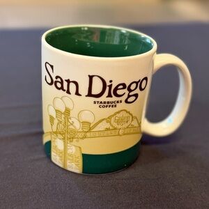 Starbucks San Diego Mug - Green and Cream Design